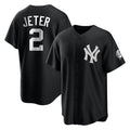 Ldoa NY.Yankees #2 Derek Jeter Player Black Game Stitched Jerseys