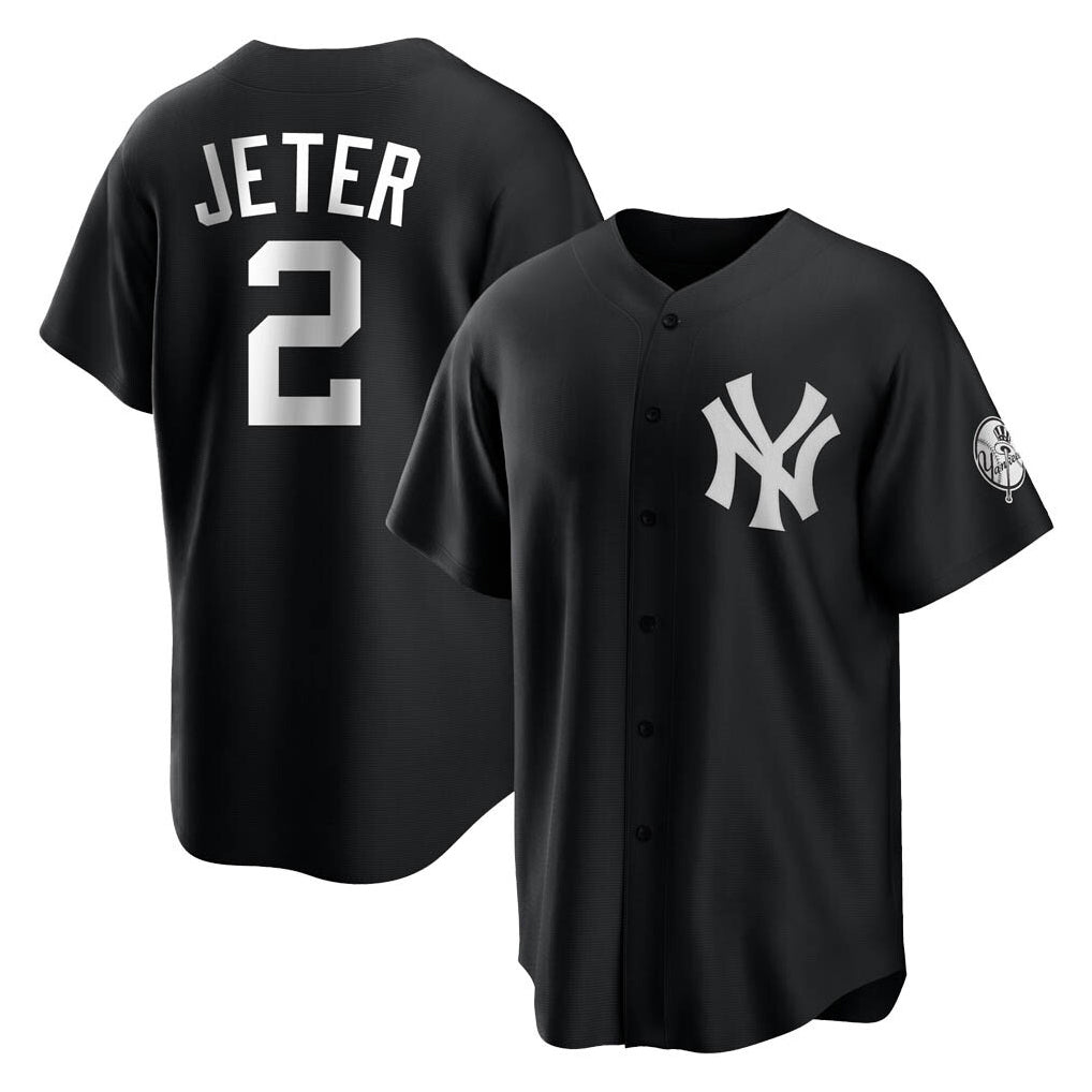 Ldoa NY.Yankees #2 Derek Jeter Player Black Game Stitched Jerseys