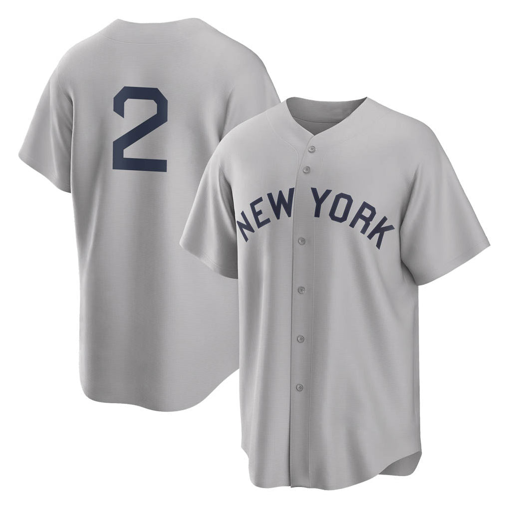 Ldoa NY.Yankees #2 Derek Jeter Player Gray Field of Dreams Game Stitched Jerseys
