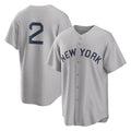 Ldoa NY.Yankees #2 Derek Jeter Player Gray Field of Dreams Game Stitched Jerseys