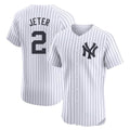 Ldoa NY.Yankees #2 Derek Jeter Player White Limited Elite Home Stitched Jerseys