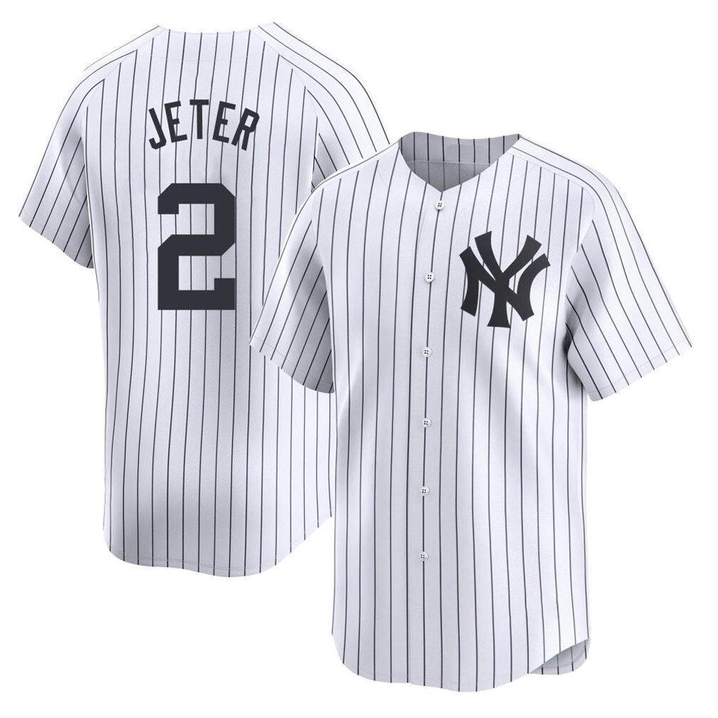 Ldoa NY.Yankees #2 Derek Jeter Player White Limited Home Stitched Jerseys