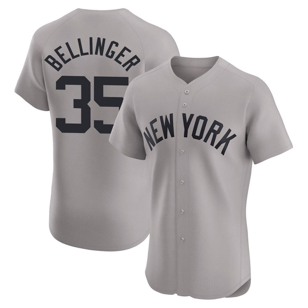 Ldoa NY.Yankees #35 Cody Bellinger Player Gray Limited Elite Home Stitched Jerseys