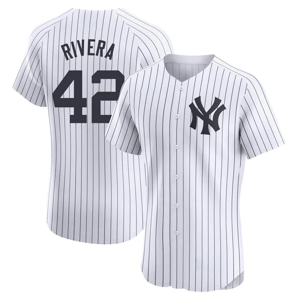 Ldoa NY.Yankees #42 Mariano Rivera Player White Limited Elite Home Stitched Jerseys