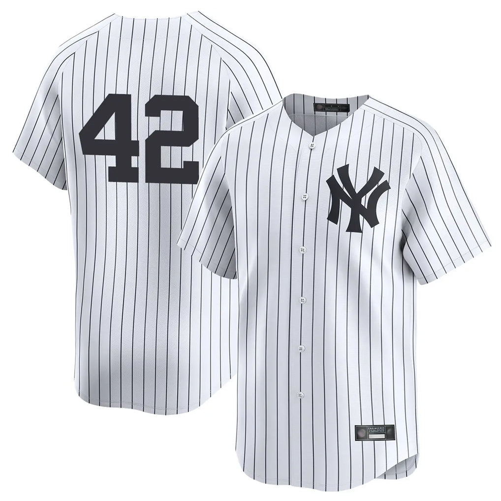 Ldoa NY.Yankees #42 Mariano Rivera Player White Limited Stitched Jerseys