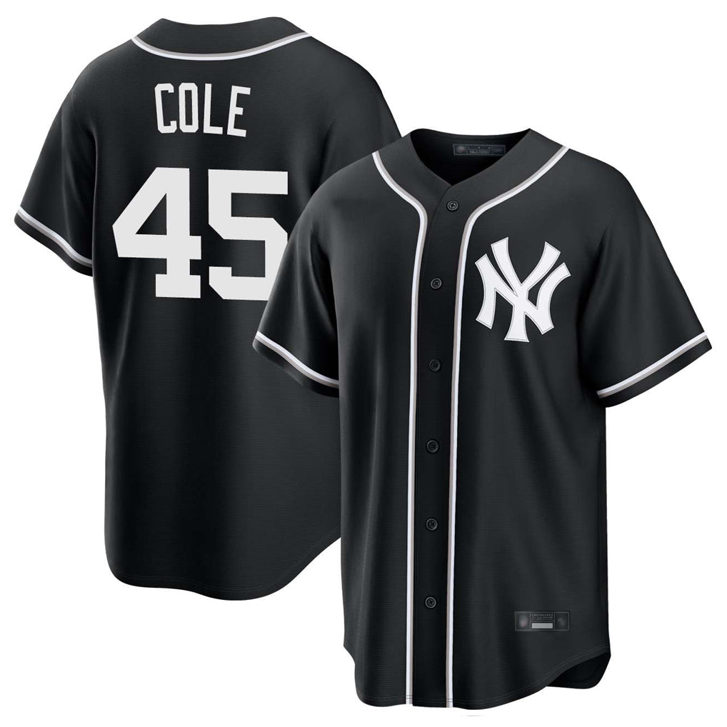 Ldoa NY.Yankees #45 Gerrit Cole Player Black Out Game Home Stitched Jerseys