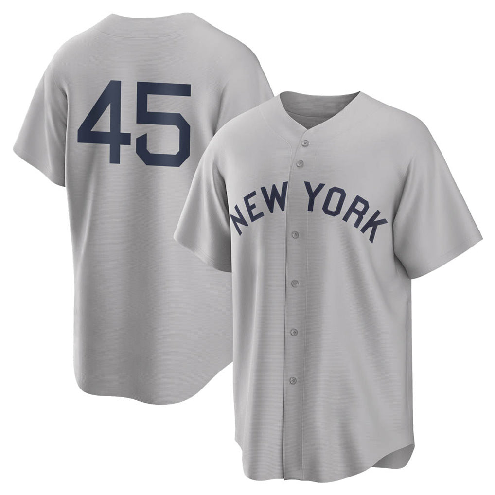 Ldoa NY.Yankees #45 Gerrit Cole Player Gray Field of Dreams Game Stitched Jerseys