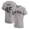 Ldoa NY.Yankees #45 Gerrit Cole Player Gray Limited Elite Home Stitched Jerseys