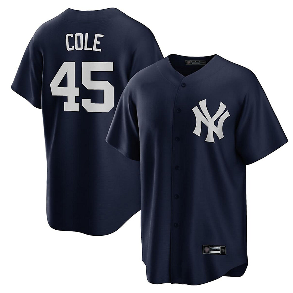 Ldoa NY.Yankees #45 Gerrit Cole Player Navy Game Home Stitched Jerseys