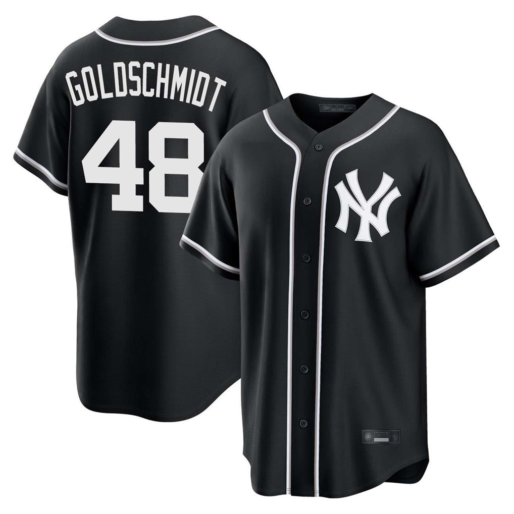 Ldoa NY.Yankees #48 Paul Goldschmidt Player Black Out Game Home Stitched Jerseys