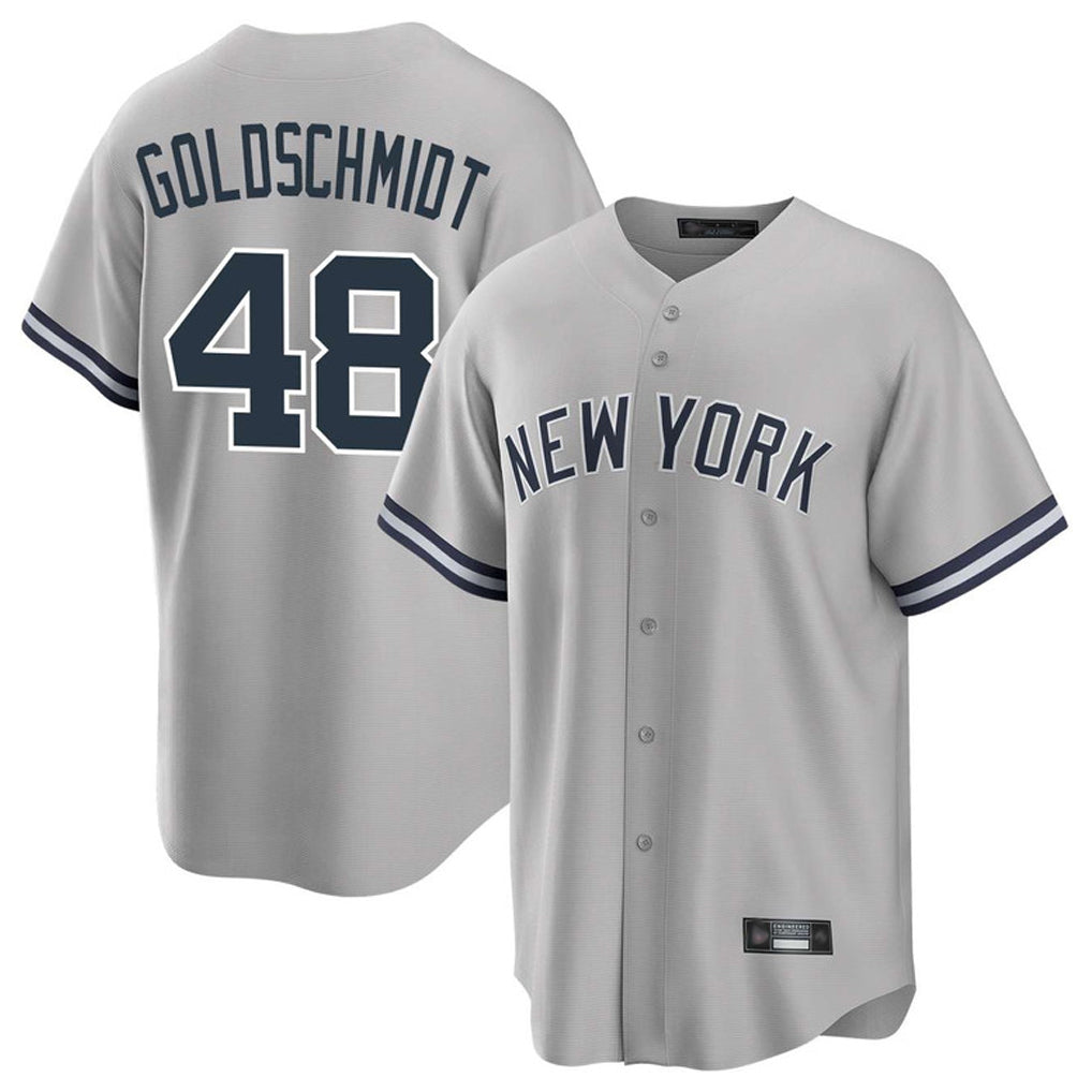 Ldoa NY.Yankees #48 Paul Goldschmidt Player Gray Road Game Stitched Jerseys