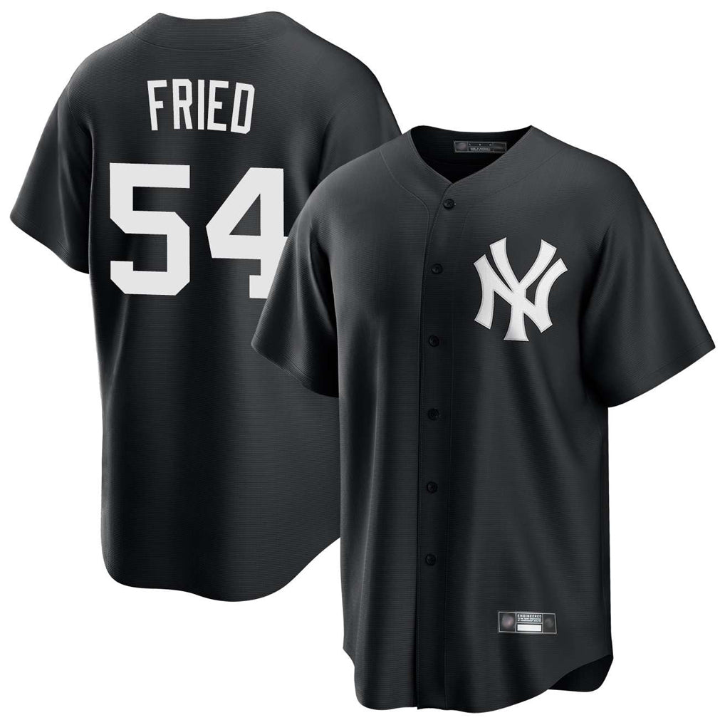 Ldoa NY.Yankees #54 Max Fried Player Black Game Stitched Jerseys