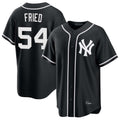 Ldoa NY.Yankees #54 Max Fried Player Black Out Game Stitched Jerseys