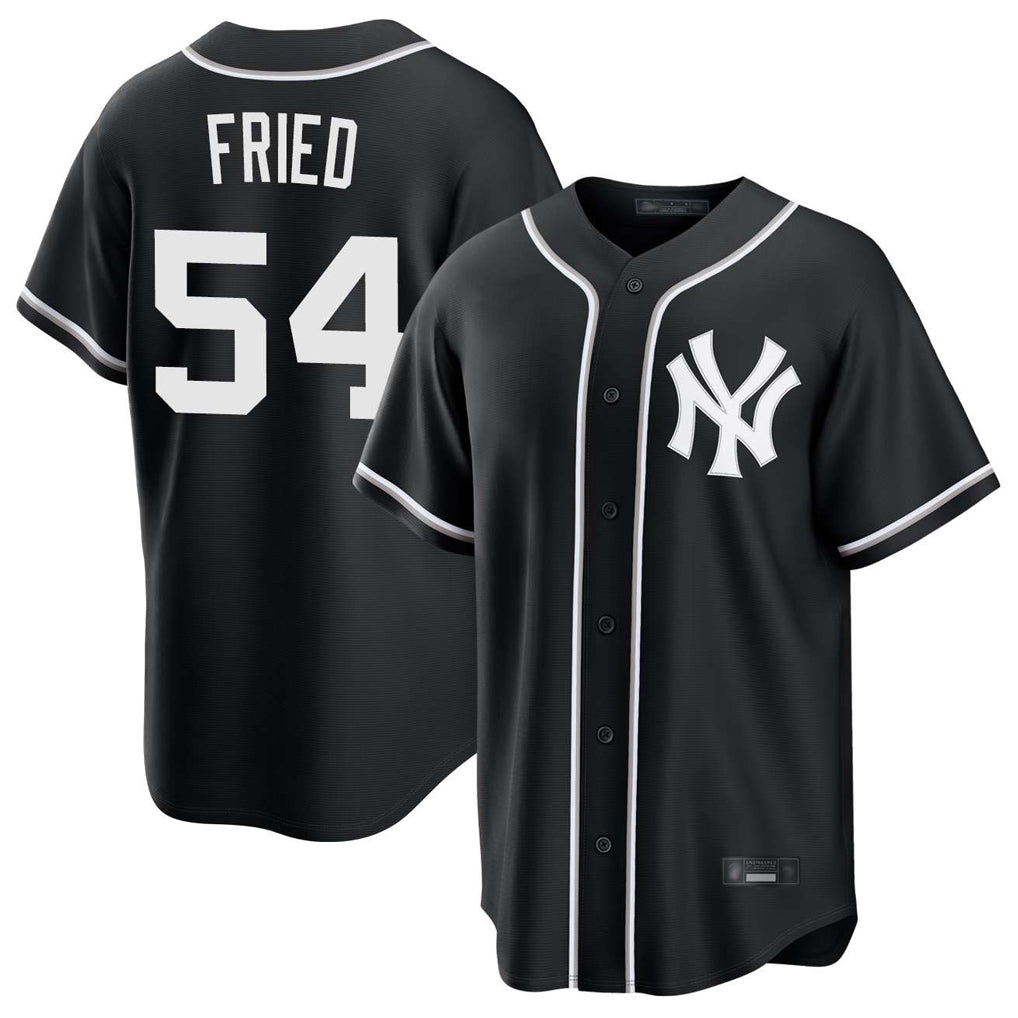 Ldoa NY.Yankees #54 Max Fried Player Black Out Game Stitched Jerseys