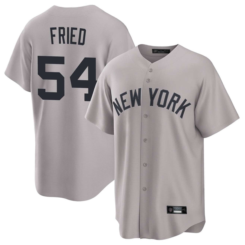 Ldoa NY.Yankees #54 Max Fried Player Gray Game Home Stitched Jerseys