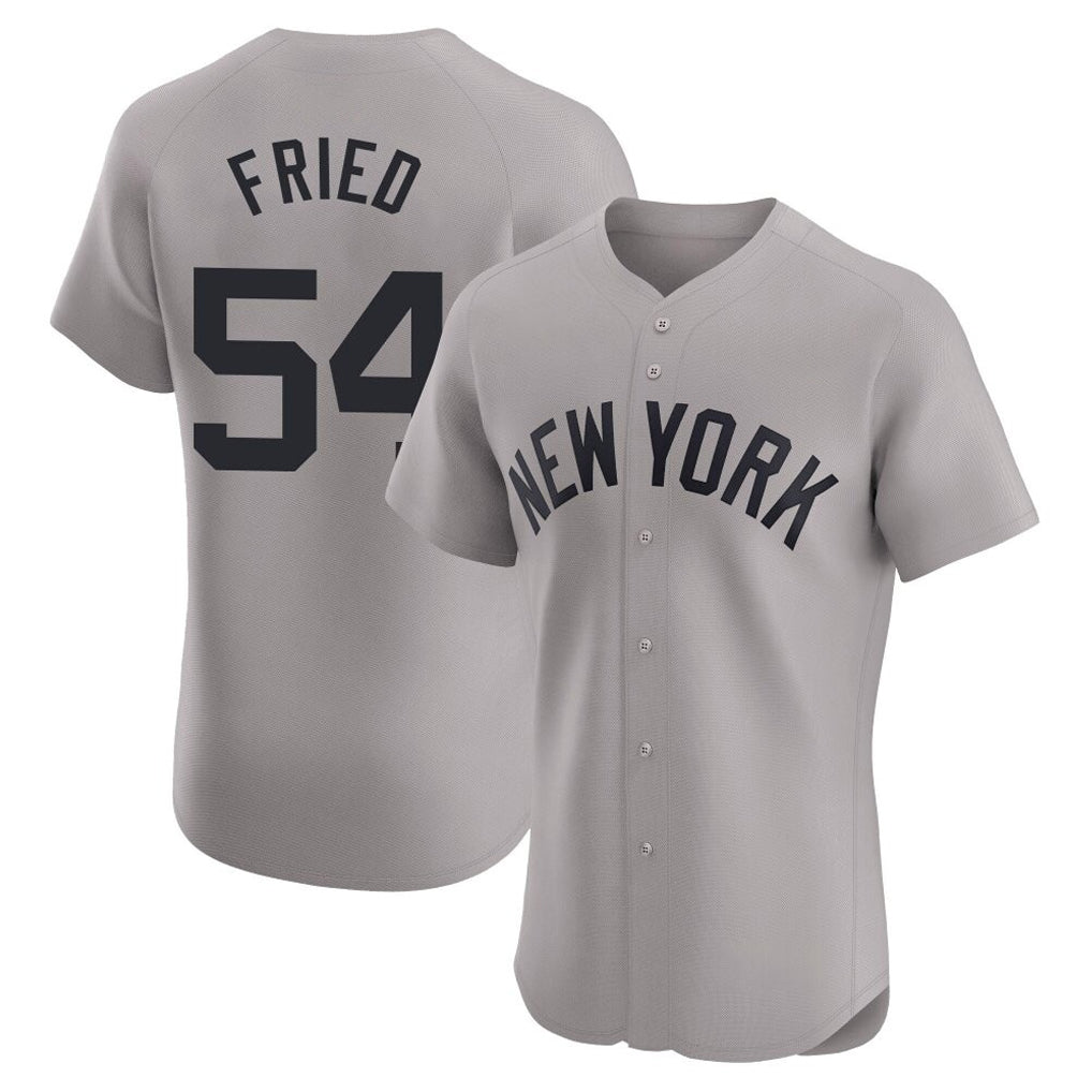 Ldoa NY.Yankees #54 Max Fried Player Gray Limited Elite Home Stitched Jerseys