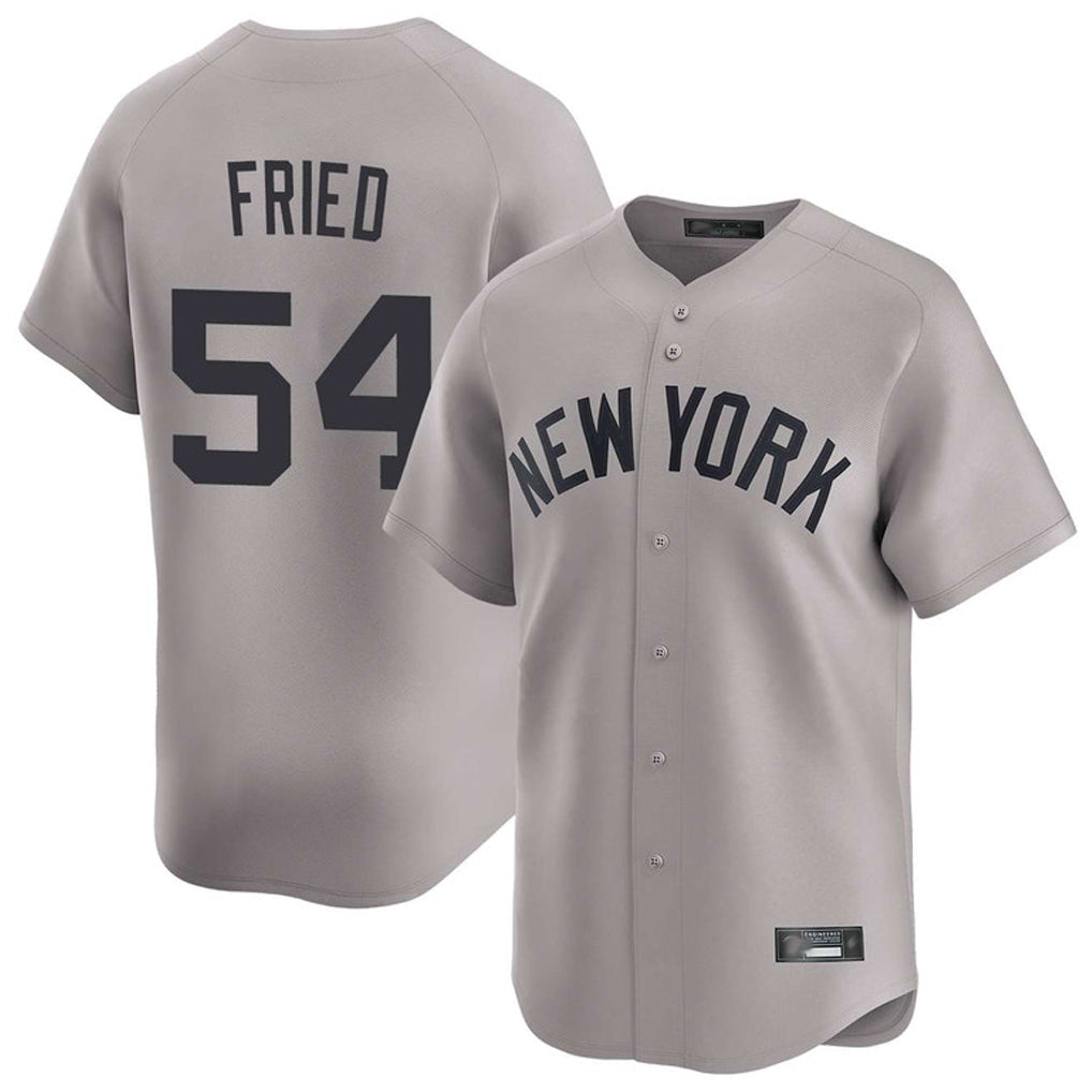 Ldoa NY.Yankees #54 Max Fried Player Gray Limited Home Stitched Jerseys