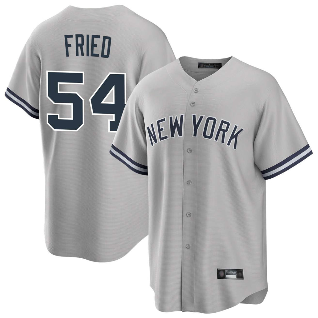 Ldoa NY.Yankees #54 Max Fried Player Gray Road Game Stitched Jerseys