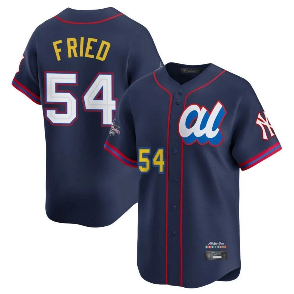 Ldoa NY.Yankees #54 Max Fried Player Navy All Star Limited Home Stitched Jerseys