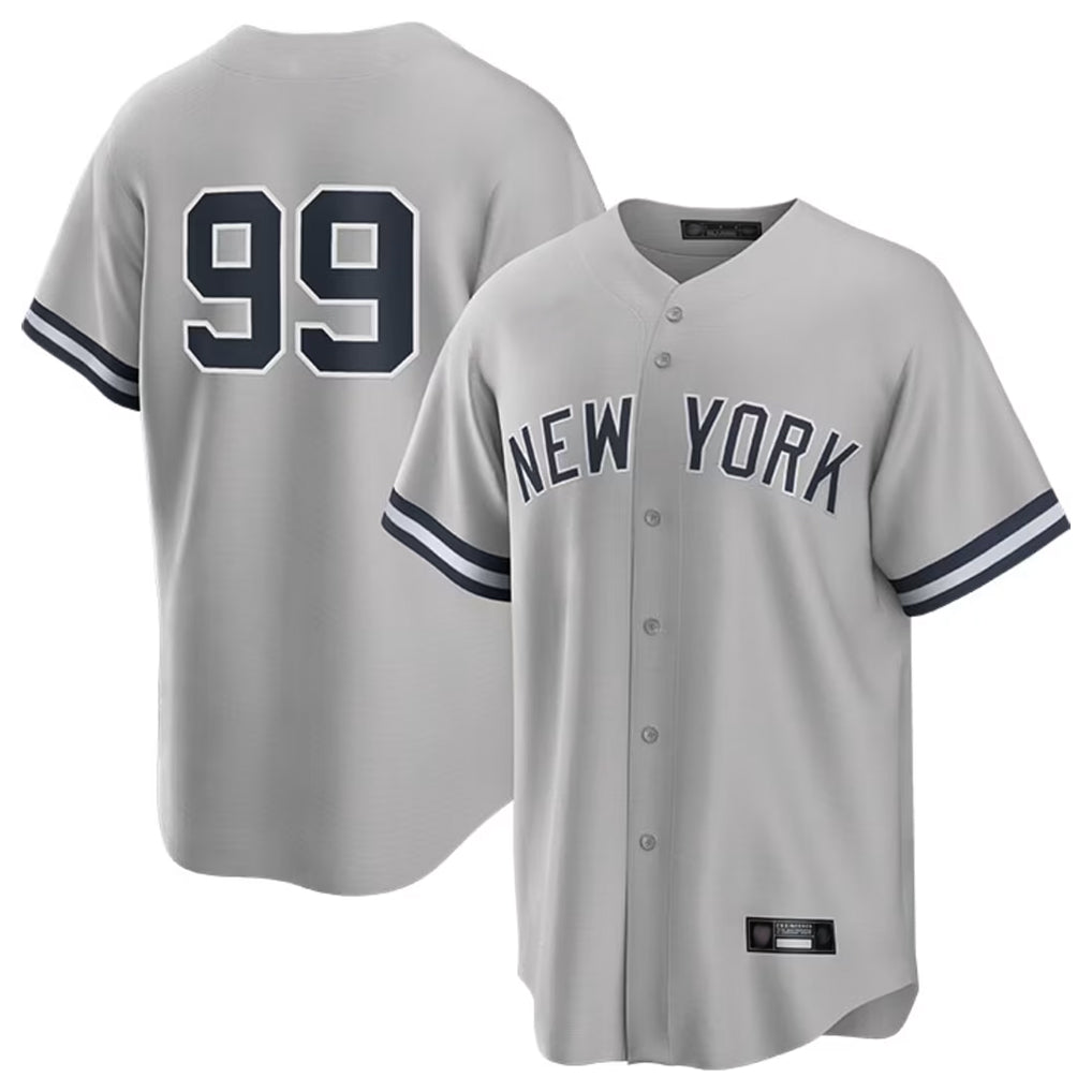 Ldoa NY.Yankees #99 Aaron Judge Player Gray Road Game Stitched Jerseys