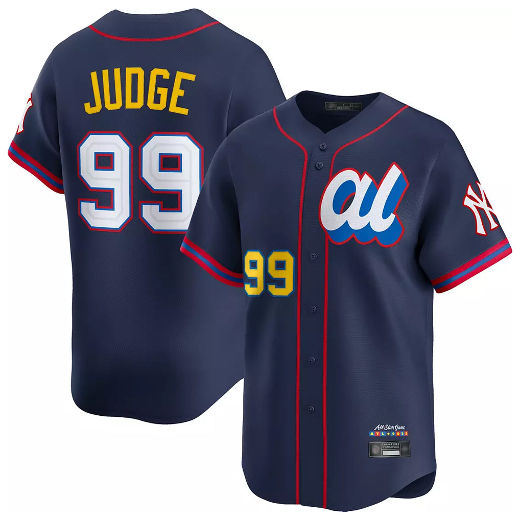 Ldoa NY.Yankees #99 Aaron Judge Player Navy All Star Limited Home Stitched Jerseys