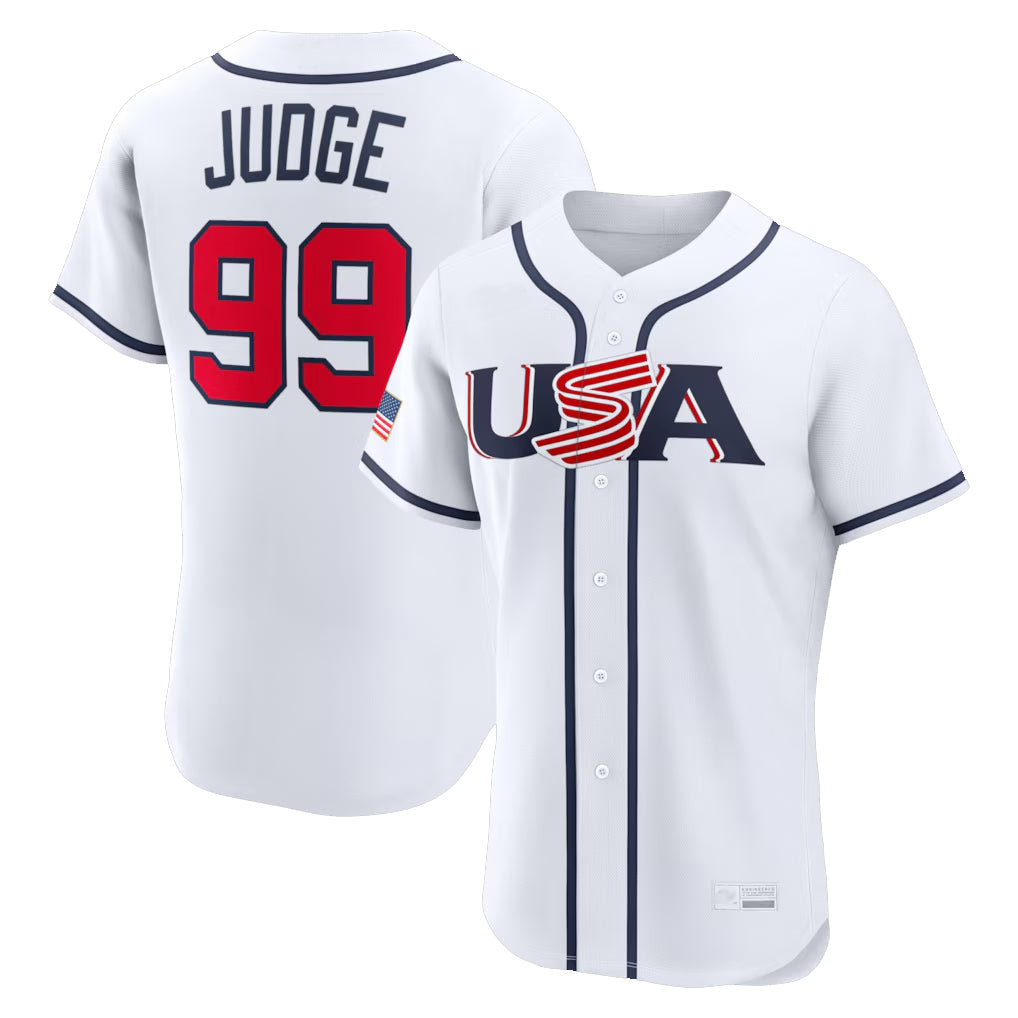 Ldoa NY.Yankees #99 Aaron Judge Player White USA 2026 World Classic Home Limited Elite Stitched Jerseys