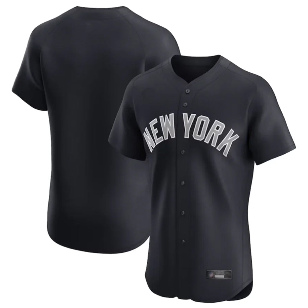 Ldoa NY.Yankees Blank Player Navy Home Replica Elite Stitched Jerseys