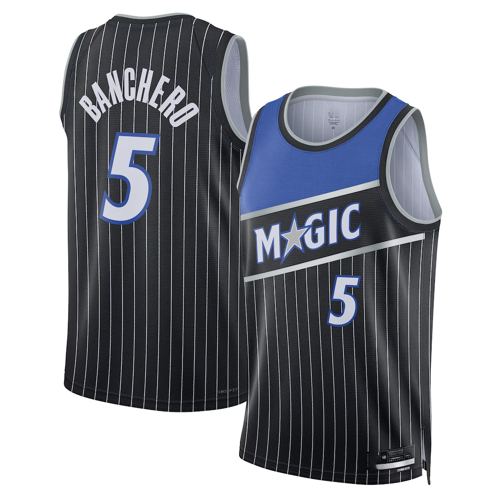Ldoa O.Magic #5 Paolo Banchero Black Swingman Jerseys - Statement Edition