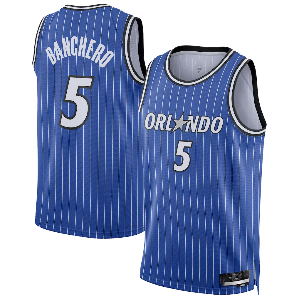 Ldoa O.Magic #5 Paolo Banchero Blue Swingman Player Jerseys - Icon Edition