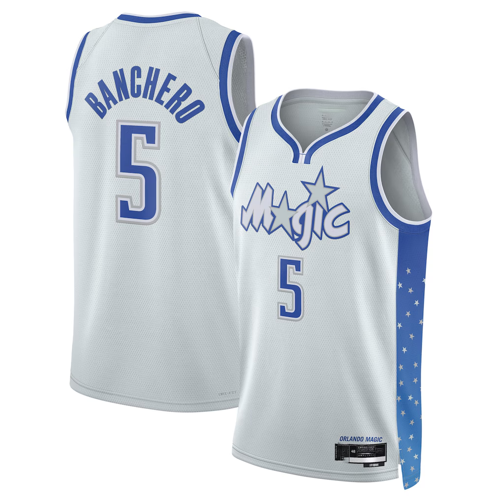 Ldoa O.Magic #5 Paolo Banchero Silver 2025-26 Swingman Jerseys - City Edition