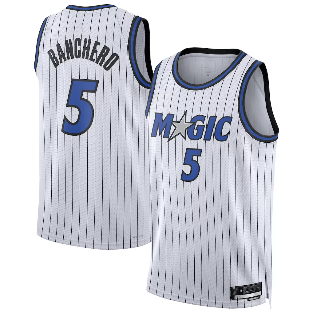 Ldoa O.Magic #5 Paolo Banchero White Swingman Player Jerseys - Association Edition