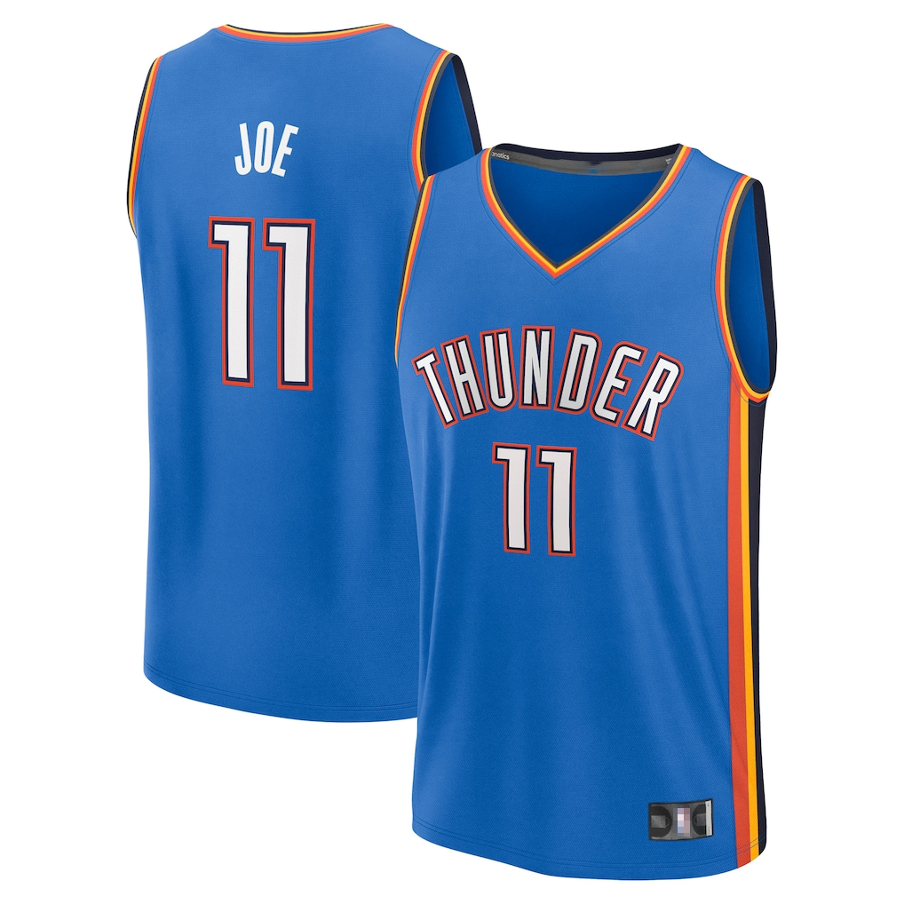 Ldoa OC.Thunder #11 Isaiah Joe Blue Fast Break Replica Player Stitched Jerseys- Icon Edition
