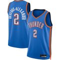 Ldoa OC.Thunder #2 Shai Gilgeous-Alexander Blue Swingman Stitched Jerseys - Icon Edition