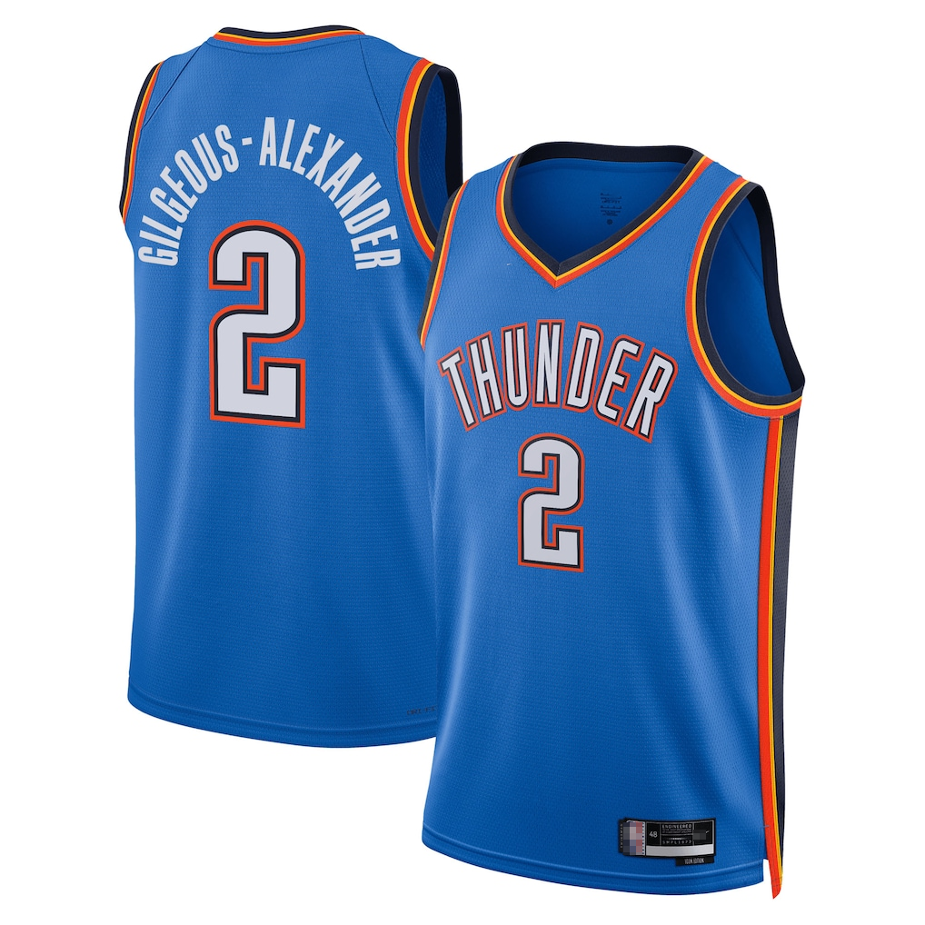 Ldoa OC.Thunder #2 Shai Gilgeous-Alexander Blue Swingman Stitched Jerseys- Icon Edition