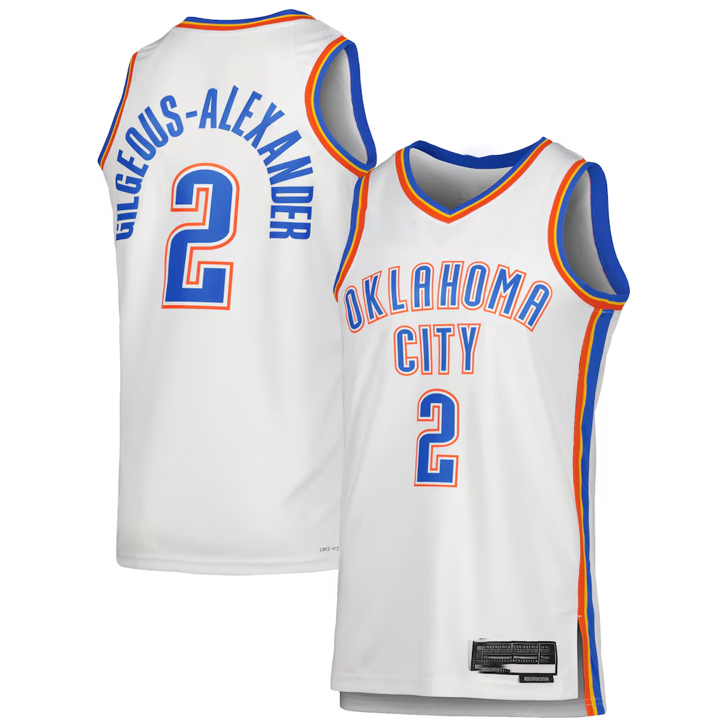 Ldoa OC.Thunder #2 Shai Gilgeous-Alexander White Swingman Stitched Jerseys - Association Edition