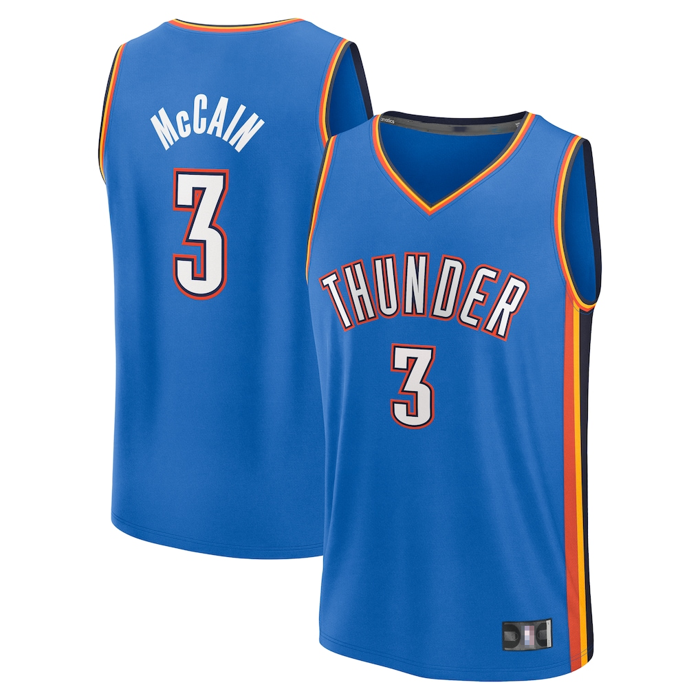 Ldoa OC.Thunder #3 Jared McCain Blue Fast Break Stitched Jerseys - Icon Edition