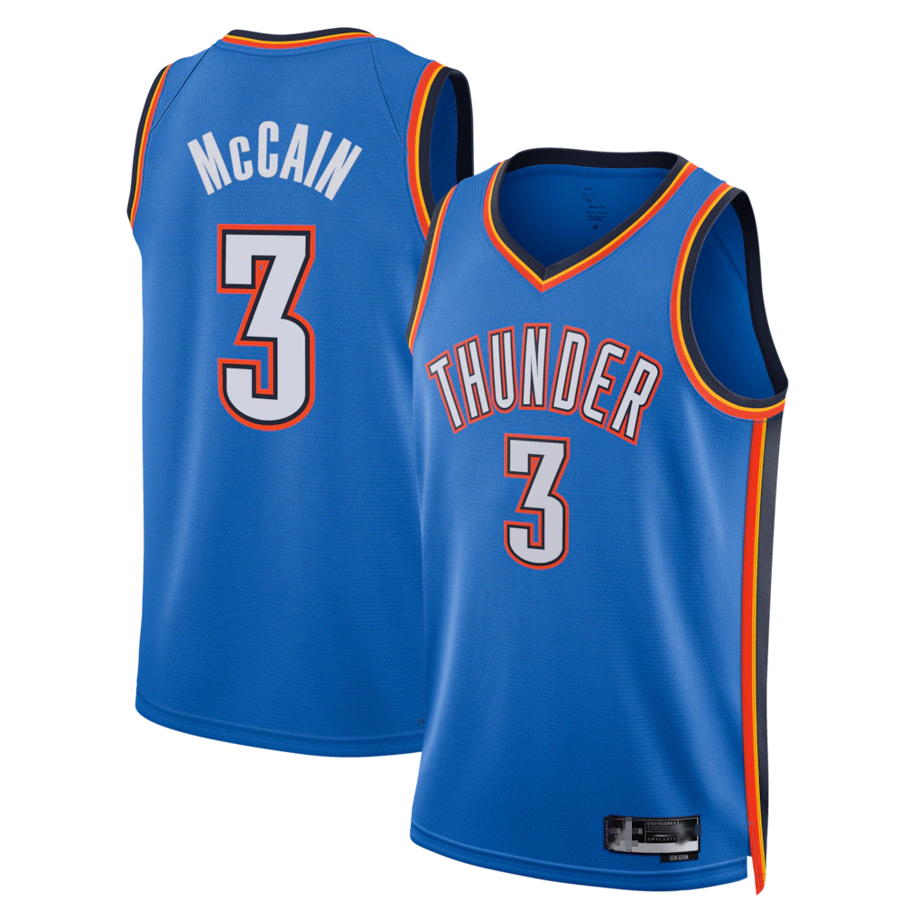 Ldoa OC.Thunder #3 Jared McCain Blue Swingman Stitched Jerseys- Icon Edition