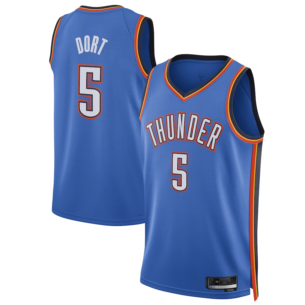 Ldoa OC.Thunder #5 Luguentz Dort Blue Swingman Player Stitched Jerseys - Icon Edition