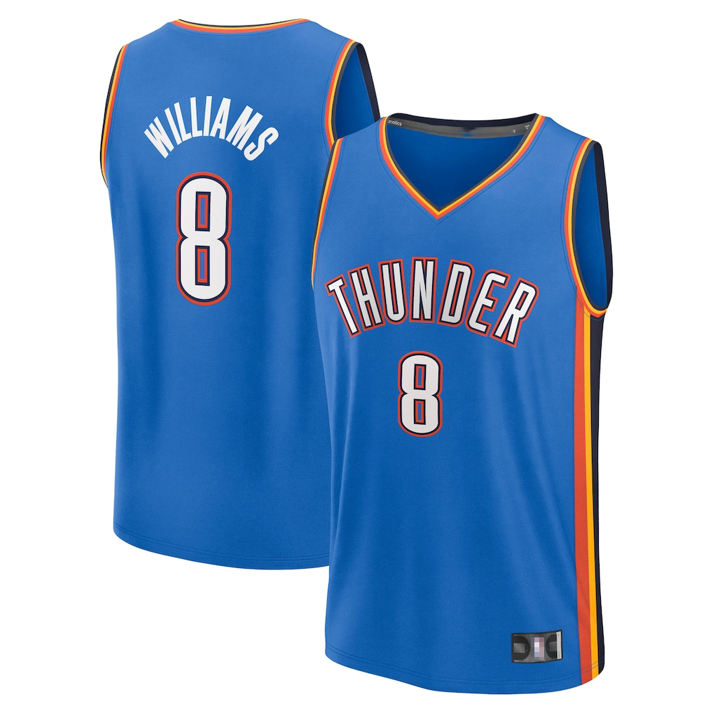 Ldoa OC.Thunder #8 Jalen Williams Blue Fast Break Replica Player Stitched Jerseys - Icon Edition