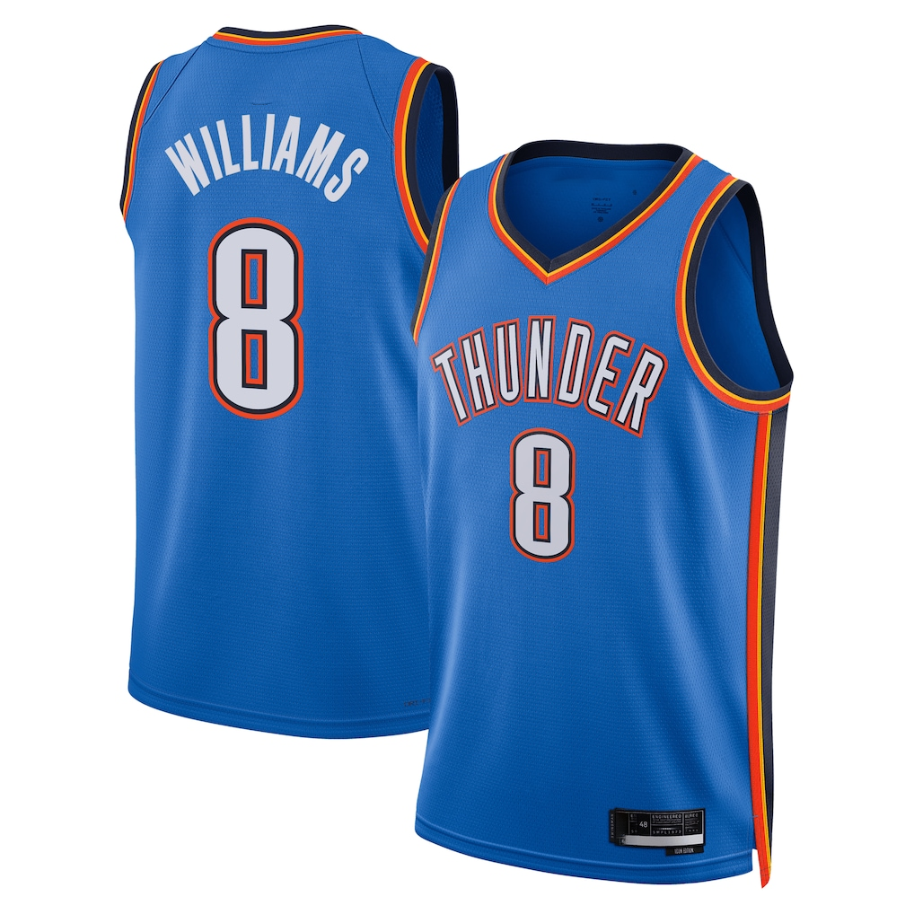 Ldoa OC.Thunder #8 Jalen Williams Blue Swingman Replica Stitched Jerseys - Icon Edition