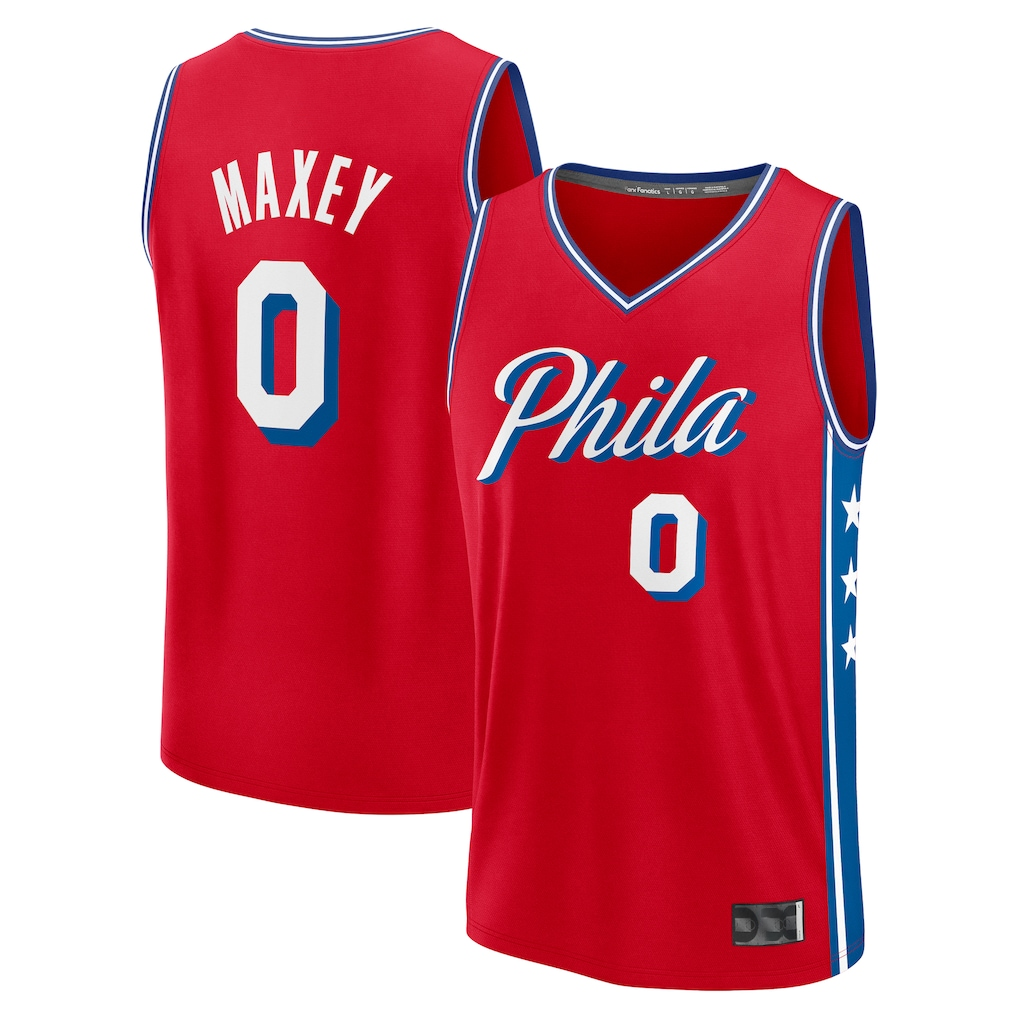 Ldoa P.76ers #0 Tyrese Maxey Jordan Brand Red Swingman Jerseys - Statement Edition