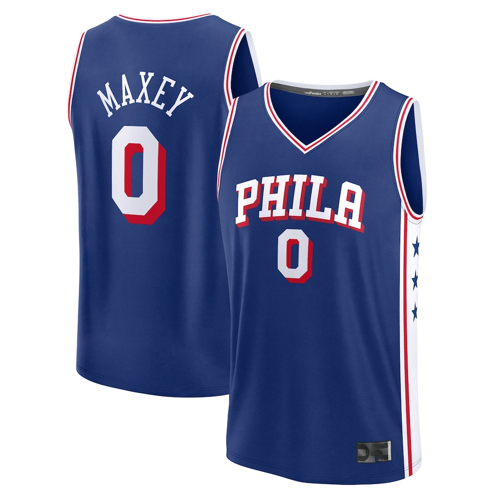 Ldoa P.76ers #0 Tyrese Maxey  Royal Big & Tall Fast Break Jerseys - Icon Edition