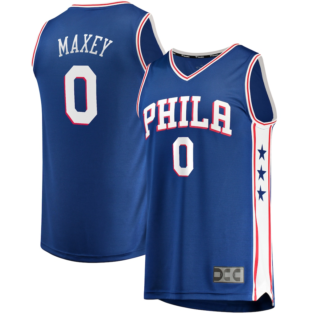 Ldoa P.76ers #0 Tyrese Maxey  Royal Fast Break Replica Jerseys - Icon Edition