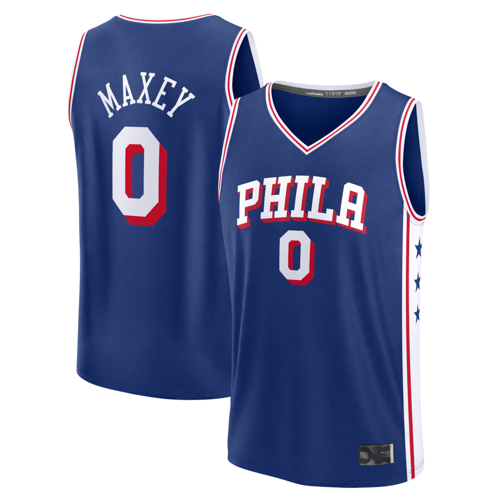Ldoa P.76ers #0 Tyrese Maxey  Royal Fast Break Replica Player Jerseys - Icon Edition