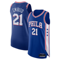 Ldoa P.76ers #21 Joel Embiid Royal Authentic Jerseys - Icon Edition