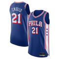Ldoa P.76ers #21 Joel Embiid Royal Authentic Jerseys - Icon Edition