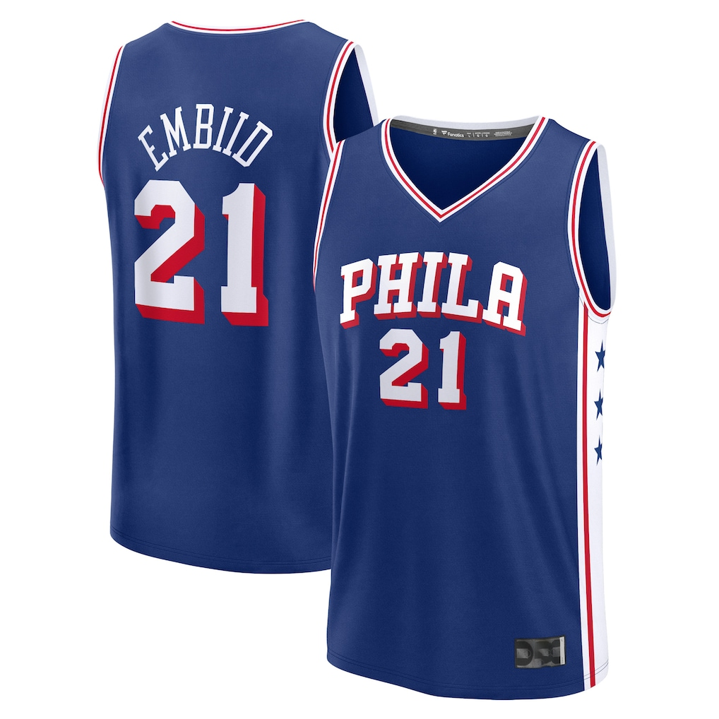 Ldoa P.76ers #21 Joel Embiid  Royal Fast Break Replica Jerseys - Icon Edition