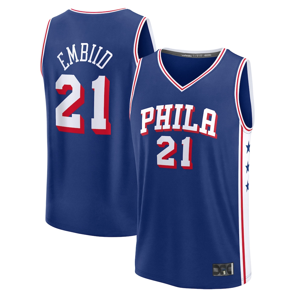 Ldoa P.76ers #21 Joel Embiid  White Fast Break Replica Jerseys - Association Edition