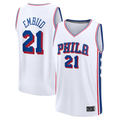 Ldoa P.76ers #21 Joel Embiid White Fast Break Replica Player Jerseys - Association Edition