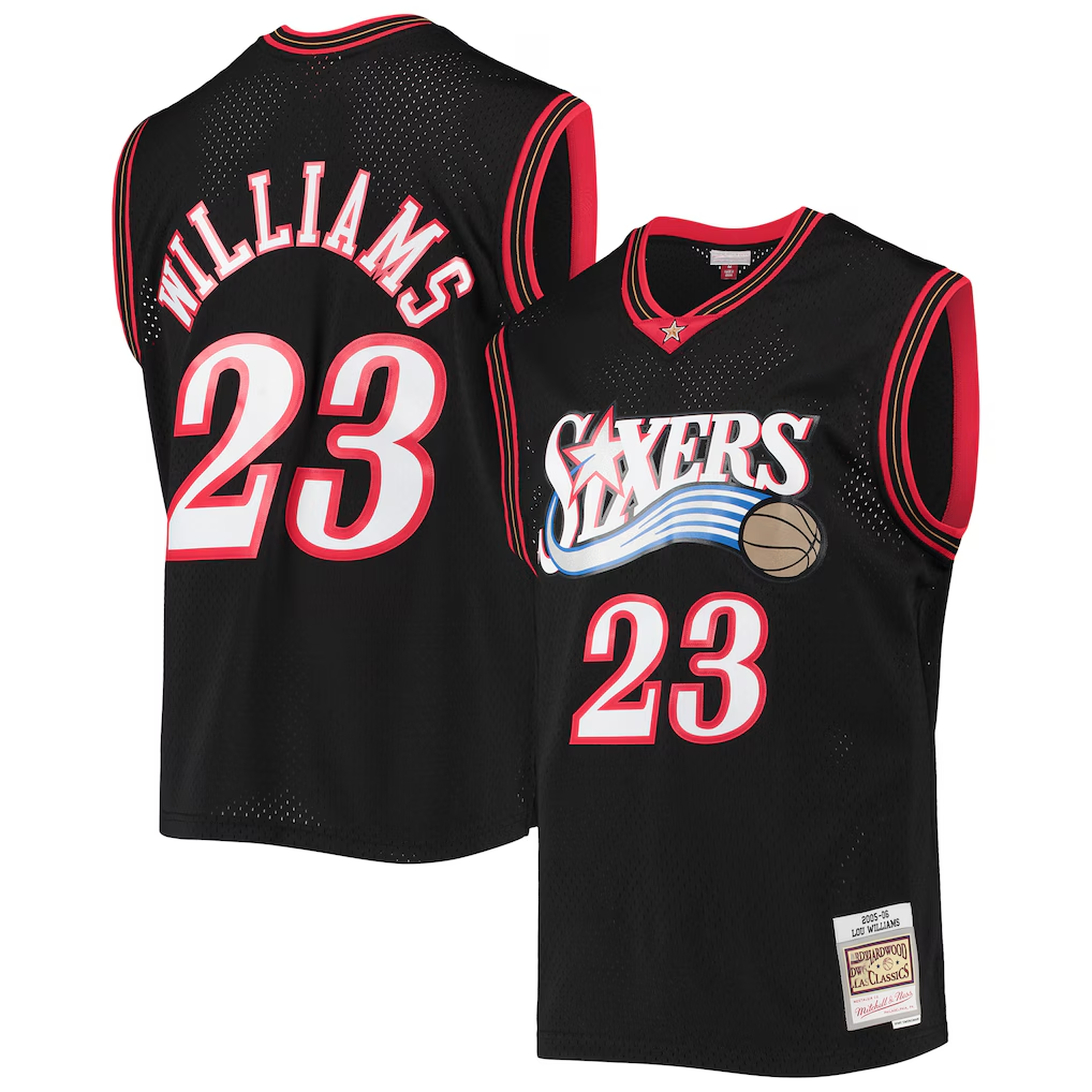 Ldoa P.76ers #23 Lou Williams Mitchell & Ness Black 2005-06 Hardwood Classics Swingman Jerseys